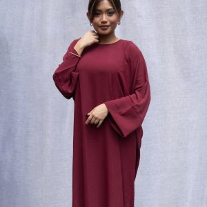 Cranberry - Crepe Abaya Dress