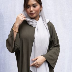 Ash Gray Crepe Silk Shawl