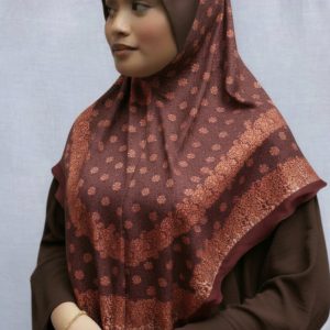 Instant Printed Stretch Hijab – Rusty Orange
