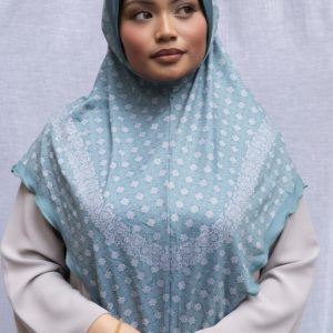 Instant Printed Stretch Hijab – Turquoise