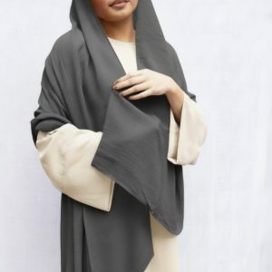 Dark Grey Crepe Silk Shawl