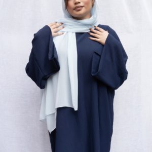 Pale Blue Crepe Silk Shawl